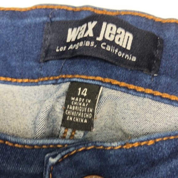 LIKE NEW WAX SPORTS JEANS 14/32x26 RED WHITE AND BLUE STRIPE 🇺🇸 - Picture 3 of 11